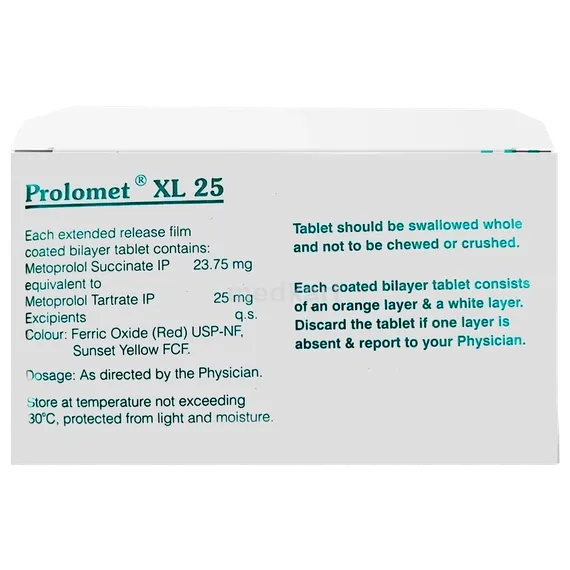 prolomet xl 25mg tablet 15's